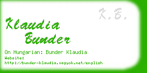 klaudia bunder business card